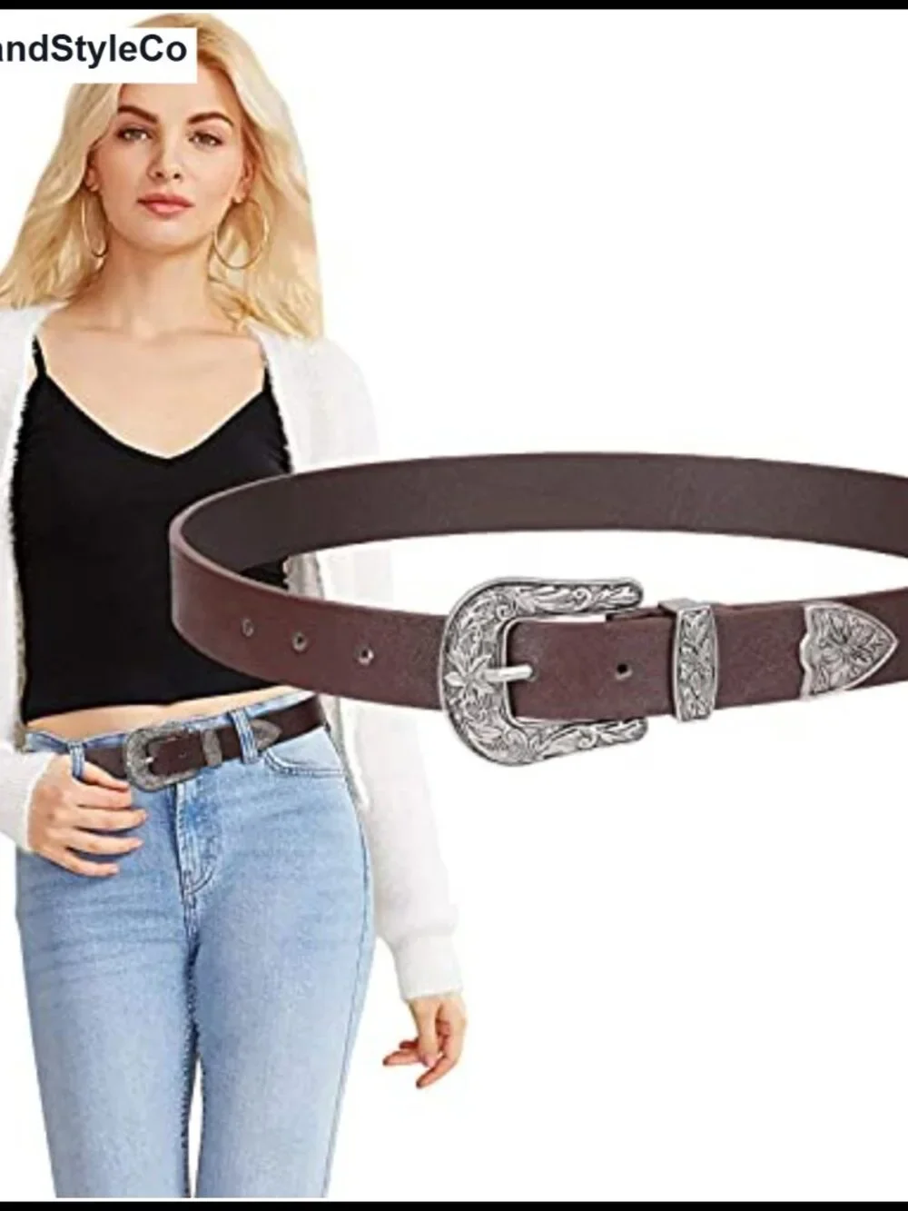 Genuine Leather Western Belt for Women Adjustable S-XXL Waist 26-48